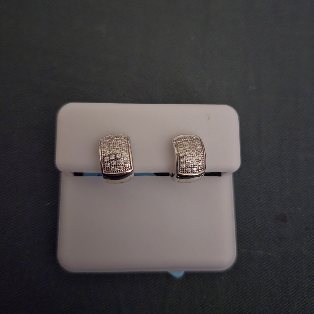 Moissanite Pave Huggie Earrings